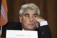 Президент Туркменистана Сапармурат Ниязов на встрече глав 11 независимых государств, бывших республик СССР, которые собрались для подписания Протокола о создании СНГ. 21 декабря 1991 г.