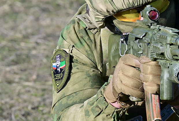 Офицеры батальона «Север» на занятиях по огневой подготовке