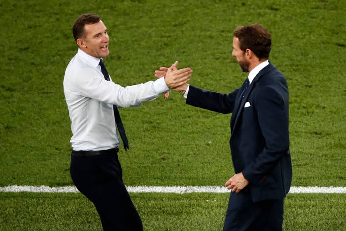 Андрей Шевченко и Гарет Саутгейт после матча