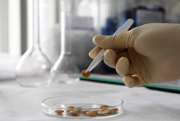 Таблетки противовирусного препарата для лечения COVID-19 "Фавипиравир", которые производятся на предприятии группы компаний "ХимРар".