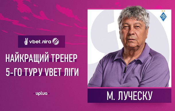 Луческу - лучший тренер пятого тура УПЛ
