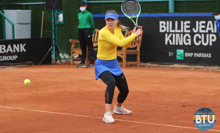 Элина Свитолина в матче за сборную Украины