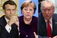 Эммануэль Макрон, Ангела Меркель, Дональд Трамп.